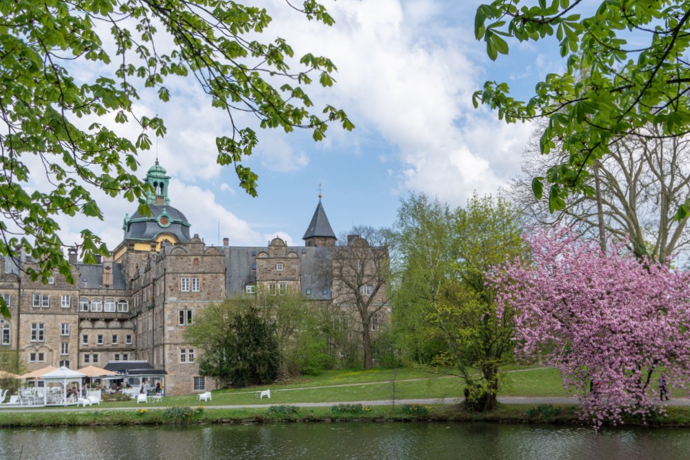 Fotografie und natürlicher Rahmen - Schloss und Äste