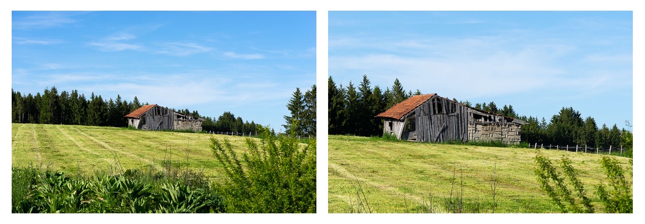 Vergleich zweier Fotos - Änderung des Bildausschnittes